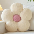 Flower Pillow, Decorative Throw Pillow for Couch, Cute Decor Pillows for Bed, Aesthetic Flower Shaped Pillow Fun Cushion (Ivory White, 14.9 Inches)