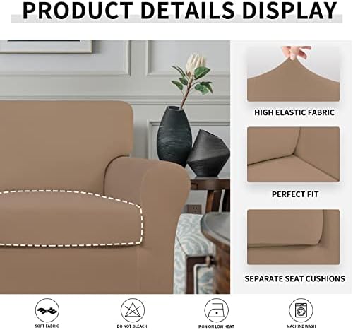 Easy-Going 2 Pieces Stretch Sofa Slipcover for Armchair Washable