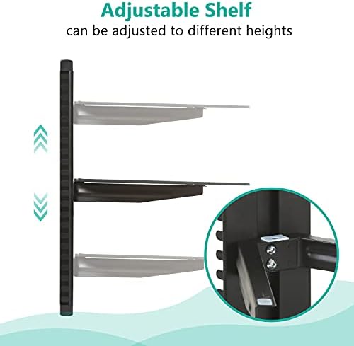 WALI 1 Tier Glass Floating TV Wall Shelf for Projector, DVD Players