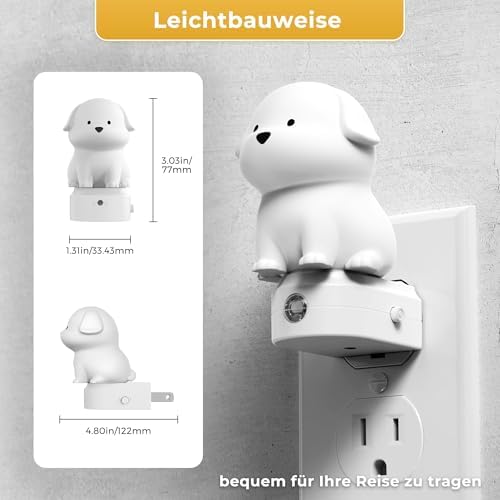 L LOHAS LED Plug in Night Light for Kids, 3D Cute Puppy Night Lights