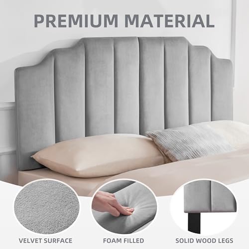 Headboard Queen Elegantly Curved Soft Padded Queen Headboard Only