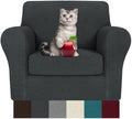 MAXIJIN 2 Piece Chair Covers Chair Slipcover with Arms, Sofa Chair Cover for Living Room Armchair Cover, Stretch Pet Dog Slip Cover for A Chair with 1 Cushion (31"-46", Gray)