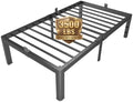 yookare Twin XL Metal Platform Bed Frame 14 Inch, 3500 lbs Heavy Duty Steel Slat Bed Frame, Round Anti-Bump Corners & Recessed Middle Legs,Anti-Slip Mattress Stopper, No Box Spring Needed