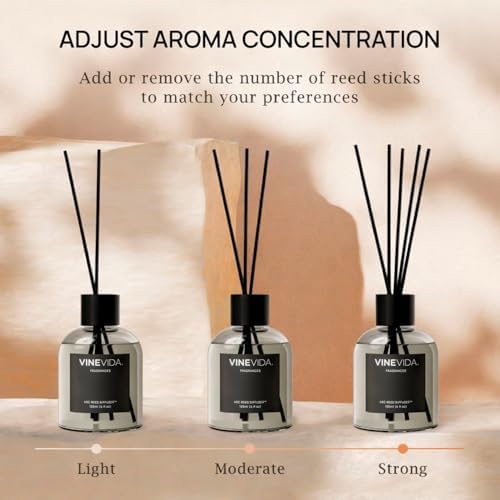VINEVIDA Reed Diffuser Lime Basil & Mandarin | Diffuser Reed for Home & Bathroom | Long-Lasting Scent Sticks Set | Oil Stick Diffuser | Bathroom Scent