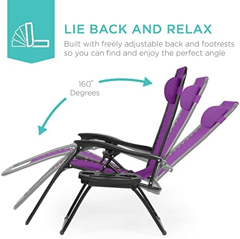 Best Choice Products Zero Gravity Chair Recliner, Amethyst Purple