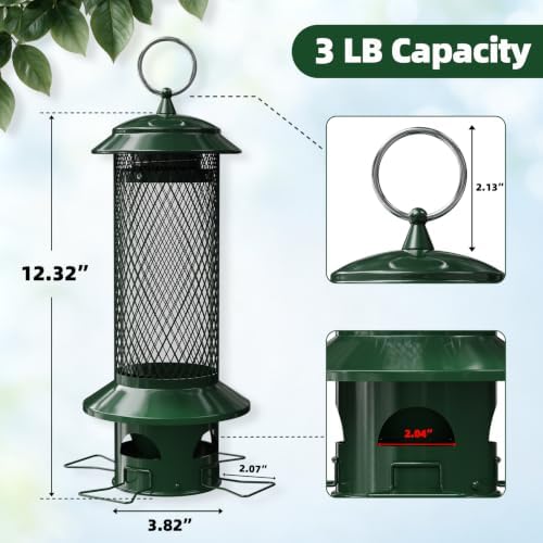 Squirrel Proof Bird Feeders for Outdoors Hanging, Chew Proof Bird feeders