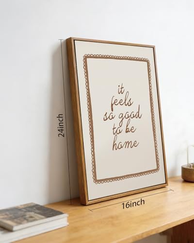 Framed Trendy Quote Wall Art, Neutral Coquette Aesthetic Wall Decor 16x24in