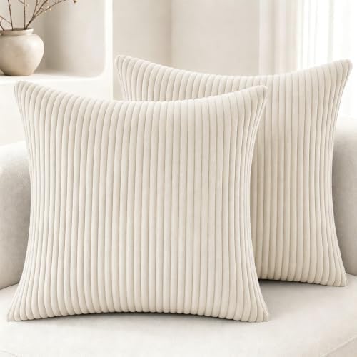 2 Pack 18 x 18 Decorative Throw Pillows with Insert Included