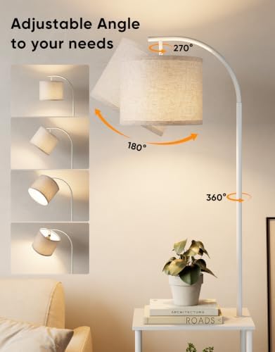 Floor Lamp with Table 2-Pack, Nightstands End Side Table for Living Room