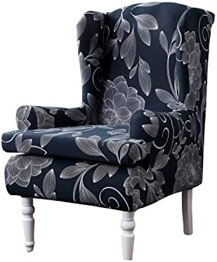 HAOYONG Wing Chair Slipcovers Printed Wingback Chair Covers 2 Pieces Wingback Armchair Slipcover Stretch Chair Slip Covers Washable Armchair Protector Cover for Living Room and Bedroom