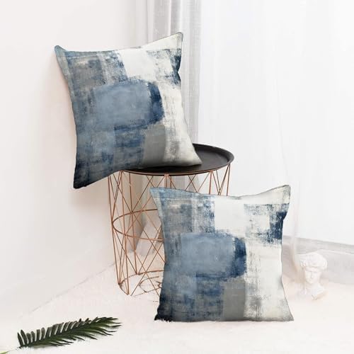 Throw Pillow Covers for Couch, 20x20 Inch, Set of 2, Grey Blue