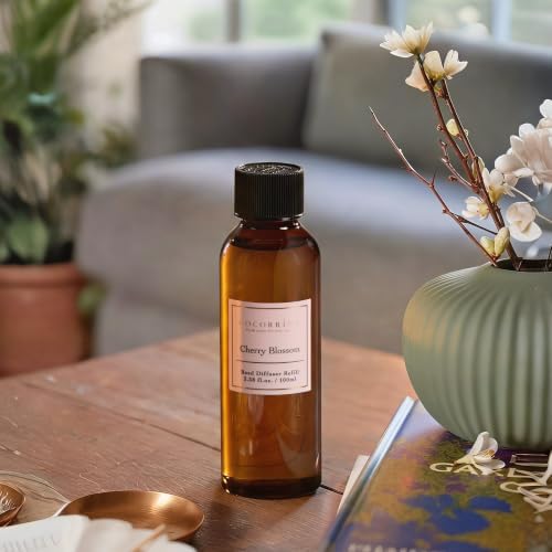COCORRÍNA Reed Diffuser Refill, Cherry Blossom, 3.38 fl oz, 6 Reeds