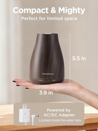 InnoGear Essential Oil Diffuser Ultrasonic Diffusers for Home Scent, Brown