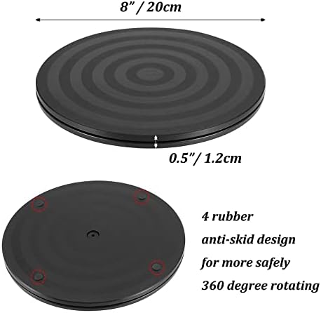 Hanobe Wooden Lazy Susan for Table Centerpiece, Round Serving Tray, 11.2"
