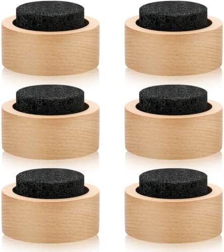 Chunful 6 Pcs Lava Rock Passive Diffuser for Essential Oils, Beech Wood