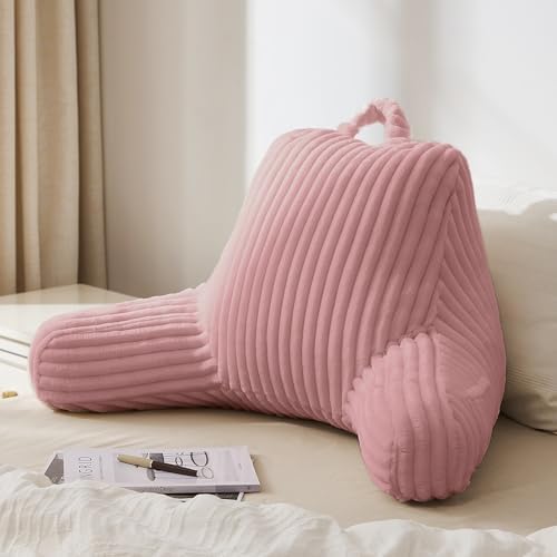 Blissful Diary Reading Pillow for Bed, Backrest Pillow, Plush Pink