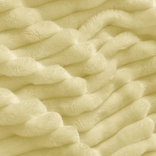 BEDELITE Transparent Yellow Fleece Throw Blanket for Couch, 50x60 Inch