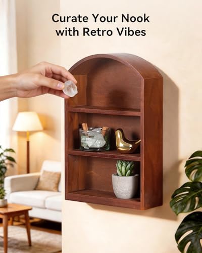 9"x13.5" Vintage Small Arched Trinket Display Shelf Shadow Box
