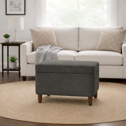 Spatial Order 24" Dinah Collection Storage Ottoman - Cool Light Gray