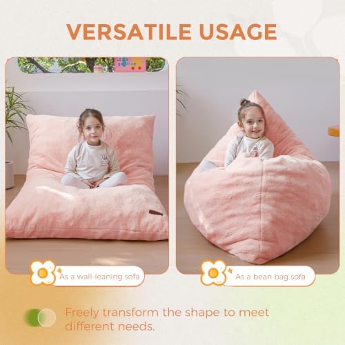 MAXYOYO 3 in 1 Kids Bean Bag Chair, Comfy Floor Sofa with Removed Cover