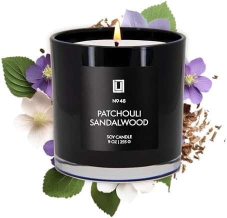 Lulu Candles | Patchouli Sandalwood | Smells Like Wood & Musk | Luxury Scented Soy Jar Candle | Hand Poured in The USA | Highly Scented Long Lasting (9 Oz.)