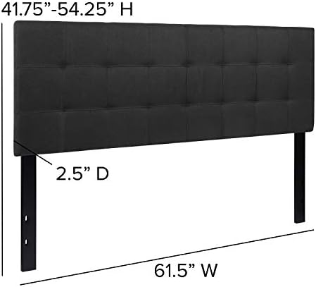 EMMA + OLIVER Black Queen Quilted Tufted Headboard