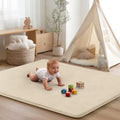 Baby Play Mat for Floor,Tummy Time Area Rug 79x110 Playpen Muscle Mat Beige