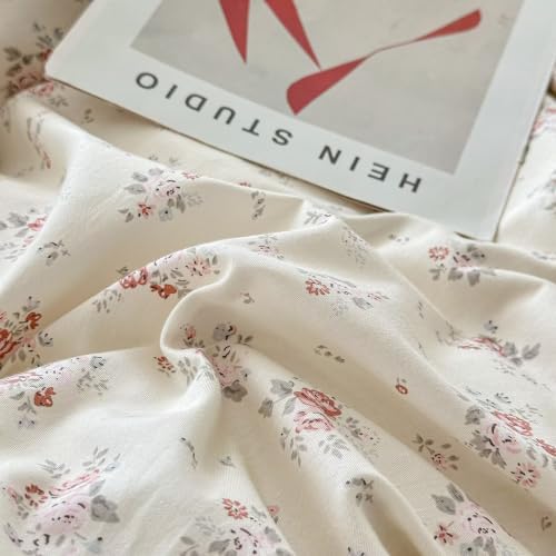 Floral Full Size Cotton Duvet Cover Set with 2 Pillowcases,80"×90"