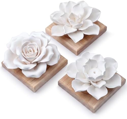3 Pcs Passive Essential Oil Diffuser Stone Set, Natural Wood Tone
