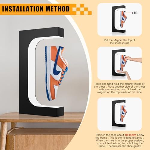 YUZP Levitating Shoe Display Floating Sneaker Stand (Black colored lights)