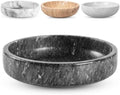 FNTSTICGOODS Marble Decorative Bowl - 7.5" Natural Black Solid Marble Centerpiece - Handmade Stone Fruit Bowl - Catch-All or Key Bowl for Kitchen - Modern Minimalist Decor