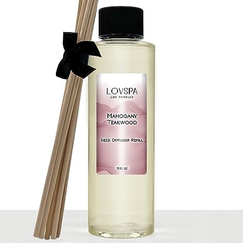 Mahogany Teakwood Diffuser Oil - Luxury Essential Oils for Diffuser Refill & Air Freshener Room Spray - Long-Lasting & Natural Home Fragrance, Scented Oil for Diffusers, USA Made, 4oz