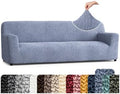 PAULATO Premium Stretch Couch Covers for Sofa - Sofa Chair Cover Washable, Dogs & Pets Friendly - Elastic Polyester Loveseat Slipcovers - Non-Slip Love Seat Couch Covers - Blue (86"-120" Wide)