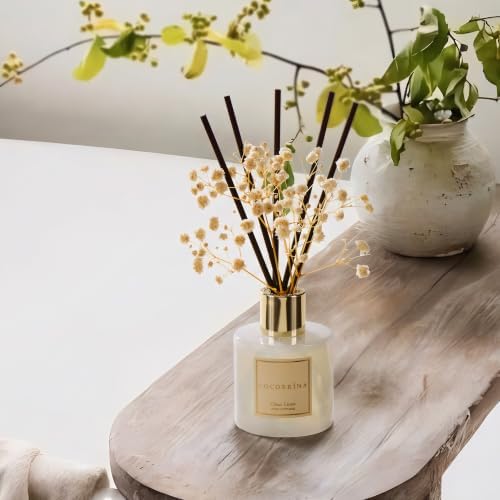 COCORRÍNA Reed Diffuser - Clean Linen 3.38 fl oz Reed Diffuser for Bedroom Bathroom Home Décor