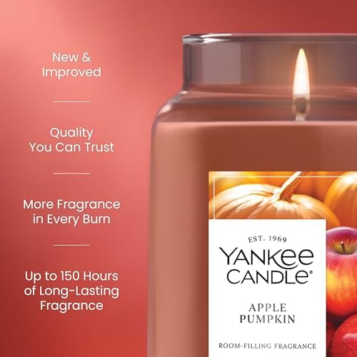 Yankee Candle Apple Pumpkin Scented Candle, 22oz Large Jar (Pack of 4)