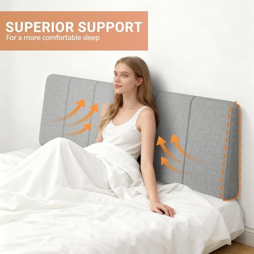 Full Size Headboard Only-No Assembly Required, Light Gray