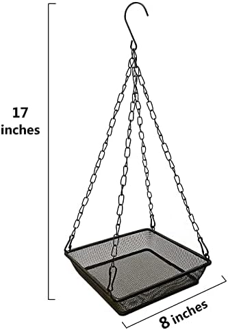 Hanging Bird Feeder Tray Platform Metal Mesh Seed Tray for Bird Feeding Outdoor Garden Decoration for Backyard Attracting Wildbirds