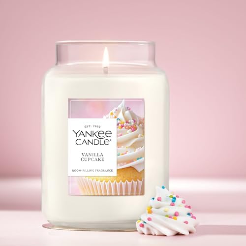 Yankee Candle Vanilla Cupcake, Scented Candle, 22oz Large Jar with up to 150 Hour Burn Time, Giftable, Birthdays (Pack of 4)