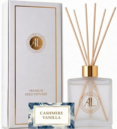 Frosted Reed Diffusers for Home |Premium Fragrance Diffuser | Frosted Diffuser Sticks in Oil Set with Cashmere Vanilla Scent |Smell Good Stuff | Long-Lasting Oil for Bathroom &Office 5 oz