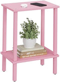 TUTOTAK End Table, Side Table, Nightstand, 2-Tier Storage Shelf