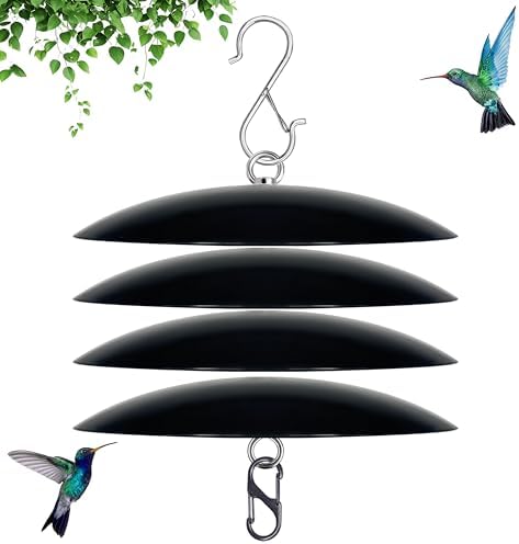 8-Inch Mini Hummingbird Feeder Rain Guard,Bird Feeder Dome Guard,Squirrel Baffle for Hanging Feeder in the Outdoors (Black), 4 Pack