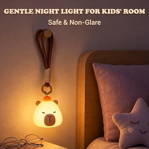UNEEDE 3 Pack Mini Animal Night Light Set, Mini Capybara, Frog & Duck Lamp