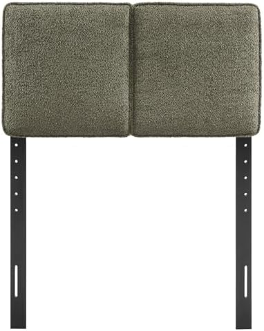 Modway Lindee Twin Size Upholstered Headboard with Sage Boucle Fabric - Pillow Style Headboard for Kid's Room or College Dorm - Fabric Twin Headboard with Adjustable Mounting Positions
