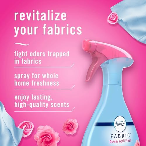 Febreze Fabric Spray Air Freshener, Odor-Fighting Fabric Refresher, Sneaker Balls Alternative, Couch Cleaner, Linen Spray, Multi-Use, Downy April Fresh Scent, 23.6 fl oz (Pack of 2)