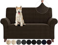 ZNSAYOTX Loveseat Covers High Stretchy Spandex Pet Friendly Sofa Slipcover 1 Piece Non Slip Couch Furniture Protection Covers (Coffee, Loveseat)