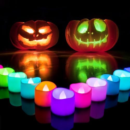 Homemory 24-Pack 7-Color Changing Flameless Tea Light Candles, 200+ Hours