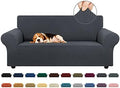 KEKUOU Stretch Loveseat Couch Cover, 2 Cushion Couch Slipcover,Charcoal