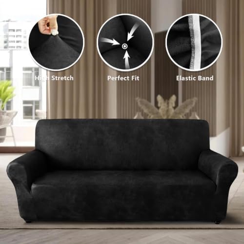 ANARACHON 1-Piece Leather-Look Sofa Cover,Sofa Slipcover Width 78"-88"