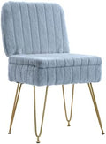 Vanity Chair with Storage | Comfy Ottoman with Folding Back