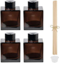 100ml 4pcs Reed Diffuser Bottles,Fragrance Diffuser Empty Bottle with 20pcs Reed Sticks for Home Fragrance Accessories and Women Gift Room,Home,Bathroom Decor